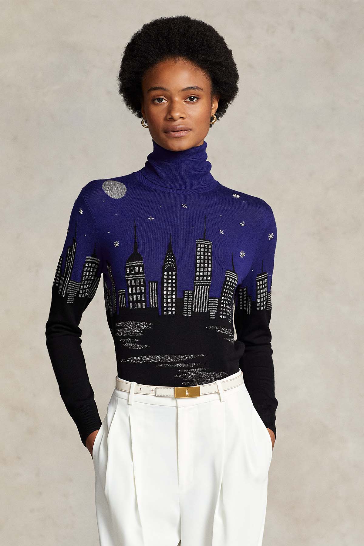 Polo Ralph Lauren Balıkçı Yaka Şehir Temalı Yün Triko-Libas Trendy Fashion Store