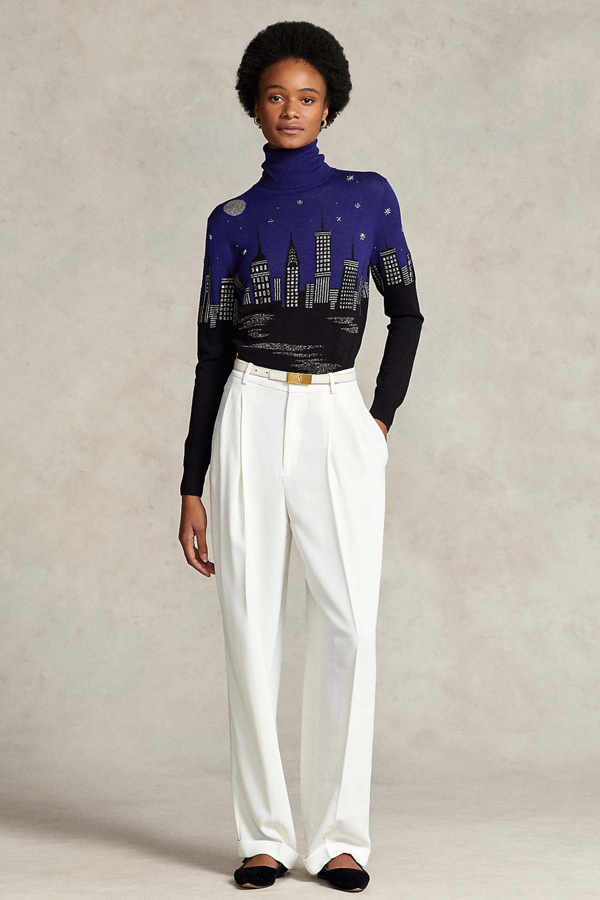 Polo Ralph Lauren Balıkçı Yaka Şehir Temalı Yün Triko-Libas Trendy Fashion Store