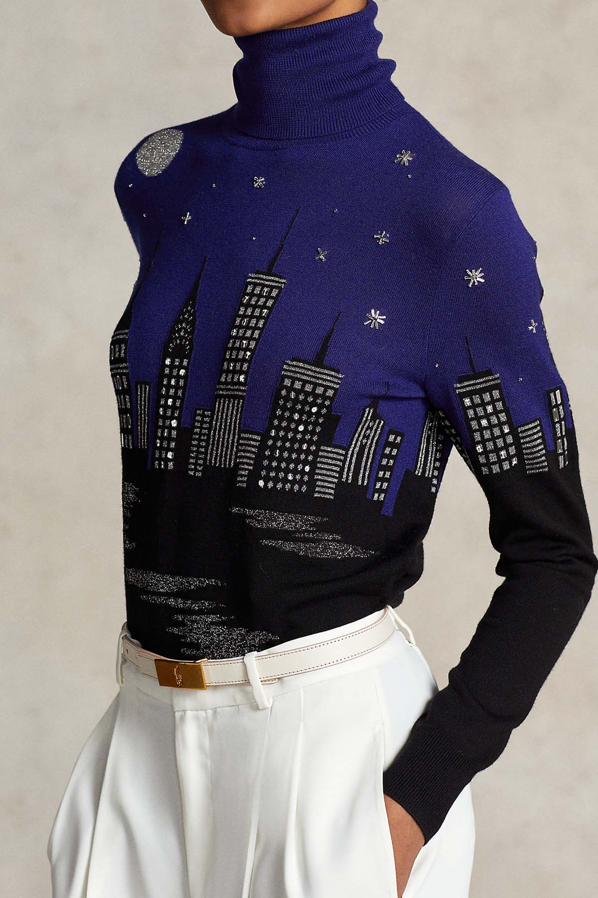 Polo Ralph Lauren Balıkçı Yaka Şehir Temalı Yün Triko-Libas Trendy Fashion Store