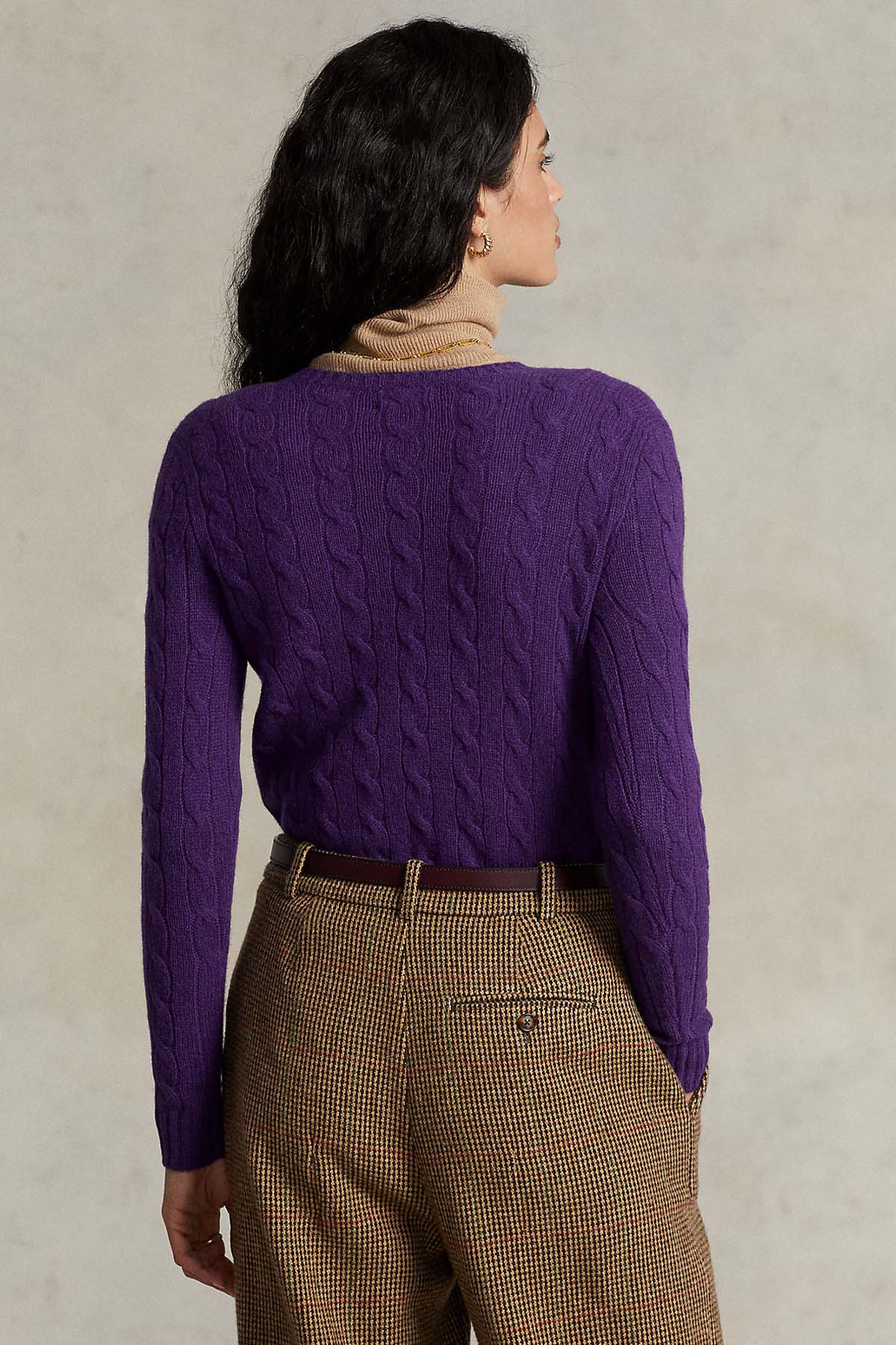 Polo Ralph Lauren V Yaka Saç Örgü Kaşmirli Yün Triko-Libas Trendy Fashion Store