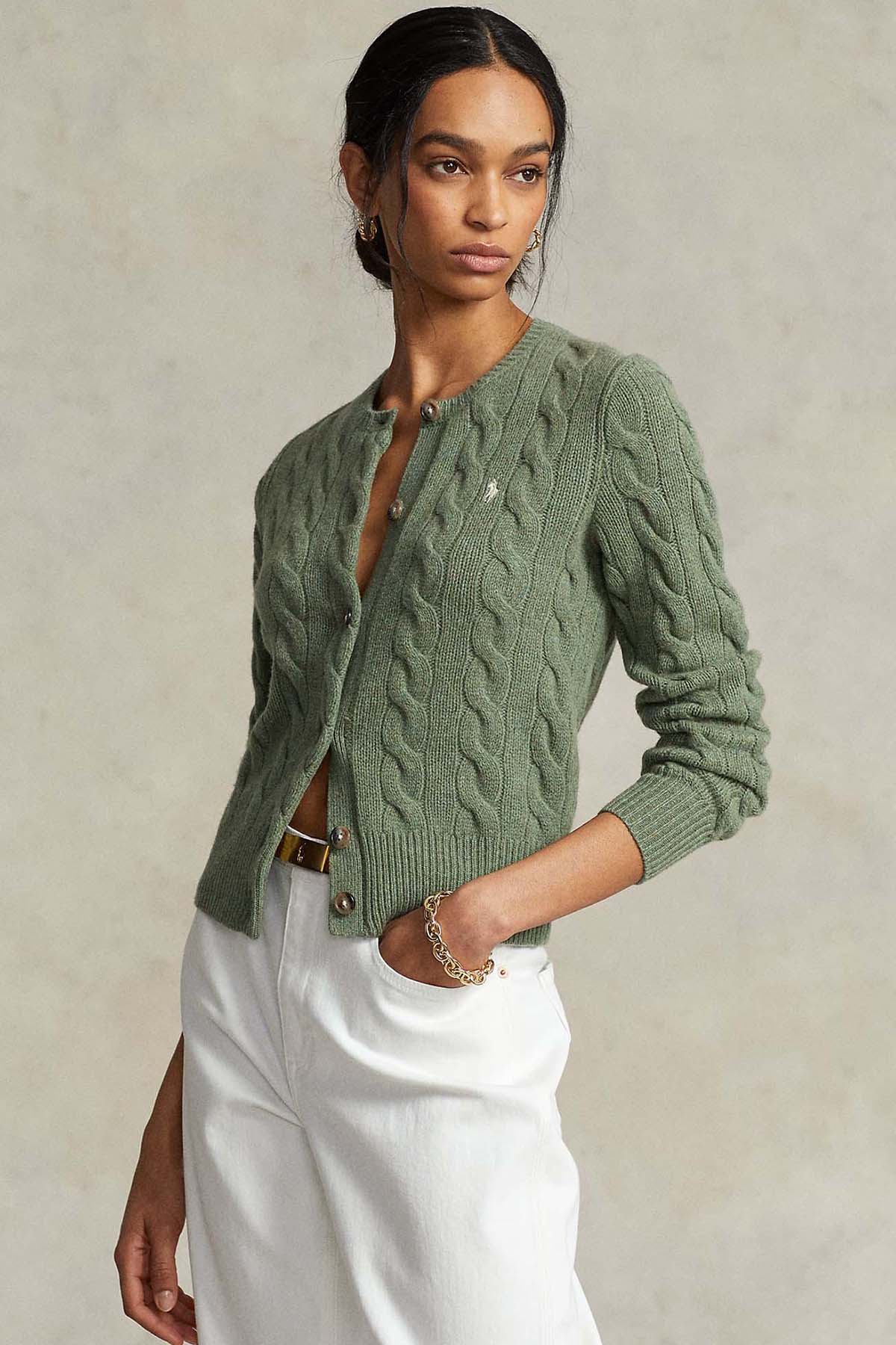 Polo Ralph Lauren Saç Örgü Kaşmirli Yün Triko Ceket-Libas Trendy Fashion Store