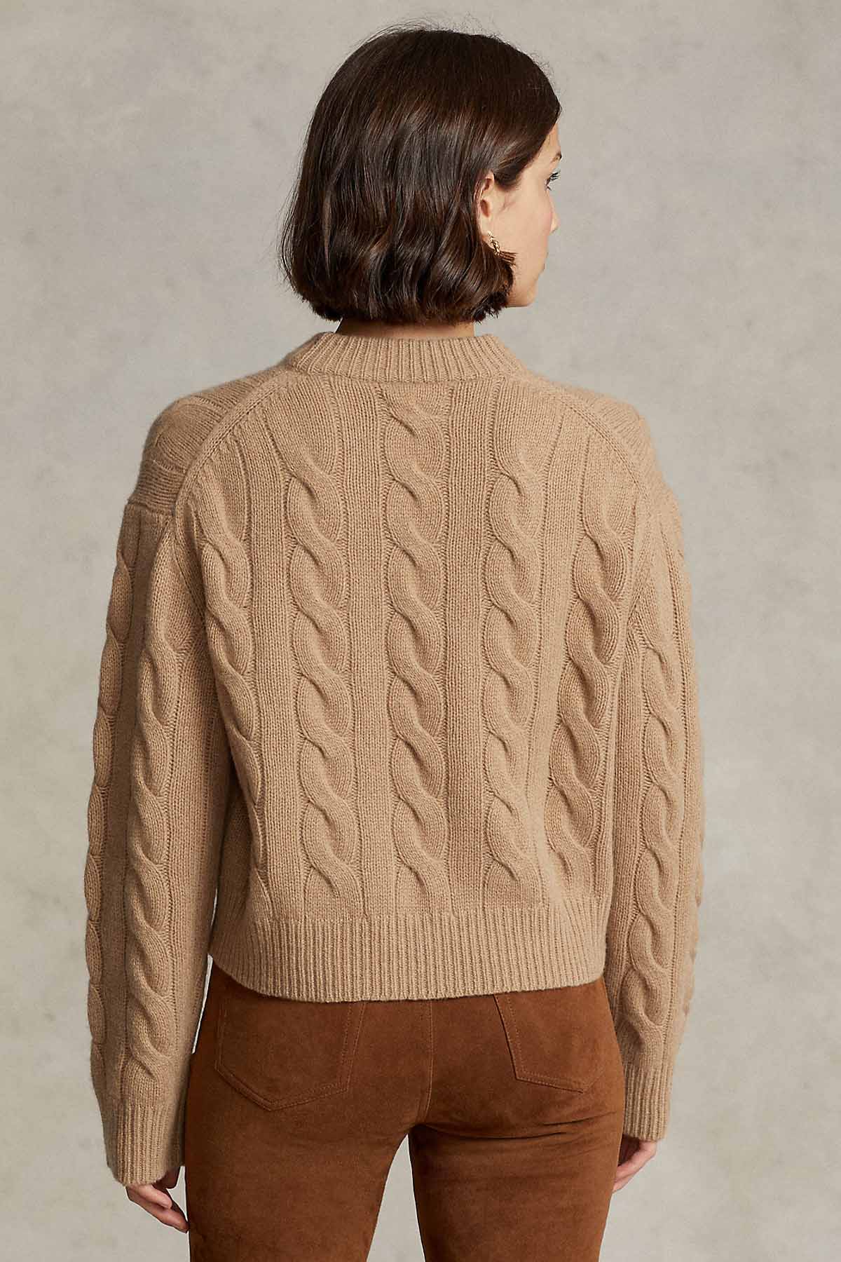 Polo Ralph Lauren Geniş Kesim Saç Örgü Kaşmirli Yün Triko-Libas Trendy Fashion Store