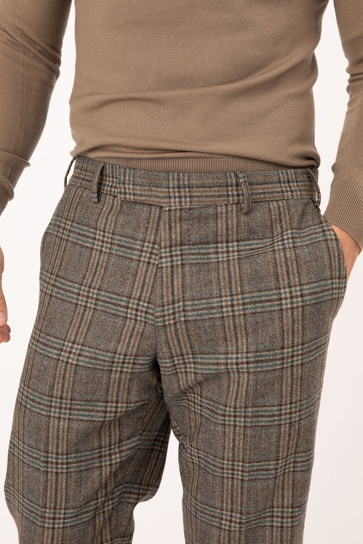 Pantaloni Torino Rebel Fit Ekoseli Yün Pantolon-Libas Trendy Fashion Store