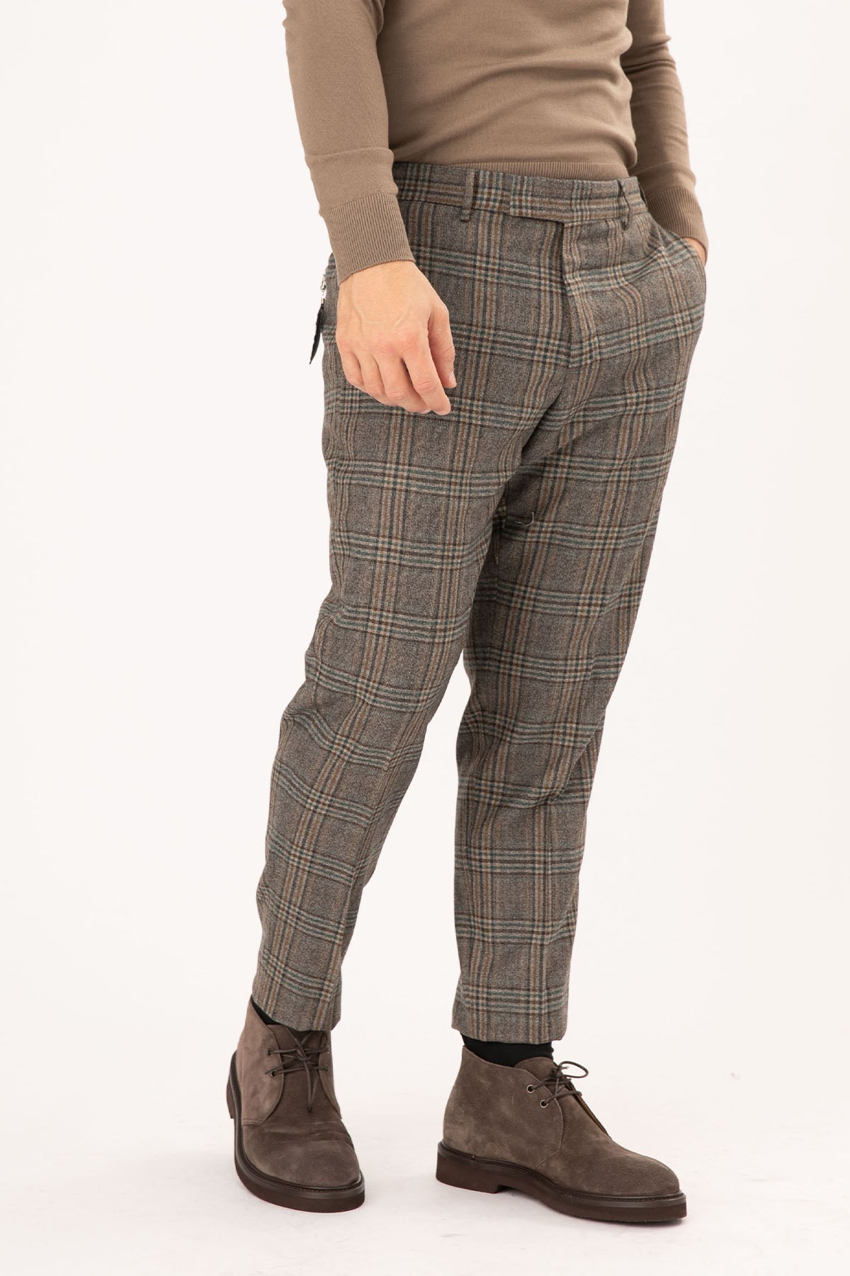 Pantaloni Torino Rebel Fit Ekoseli Yün Pantolon-Libas Trendy Fashion Store