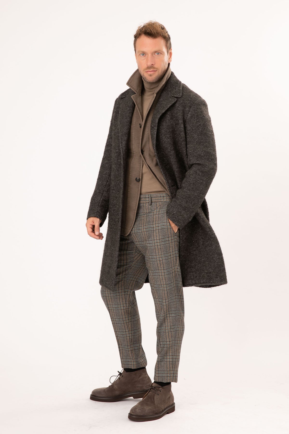 Pantaloni Torino Rebel Fit Ekoseli Yün Pantolon-Libas Trendy Fashion Store