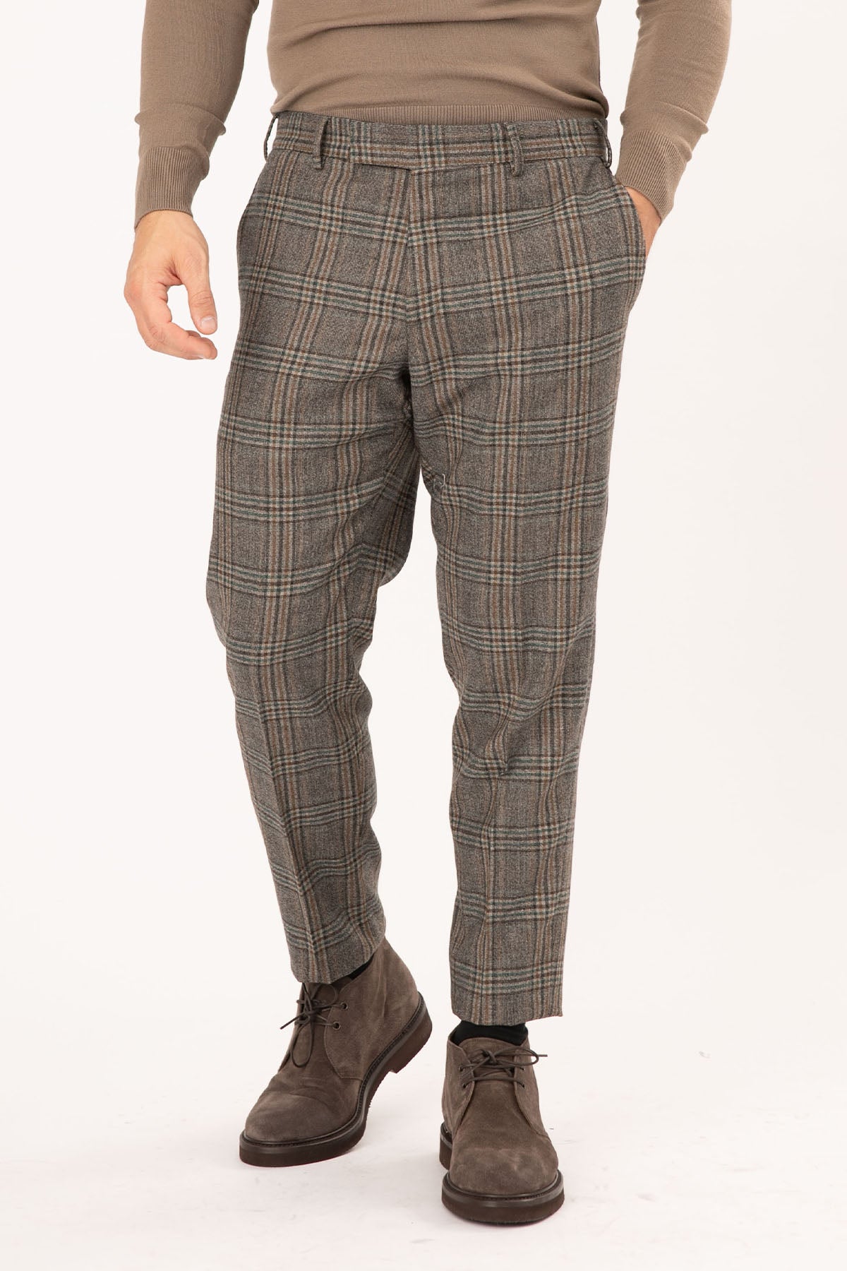 Pantaloni Torino Rebel Fit Ekoseli Yün Pantolon-Libas Trendy Fashion Store