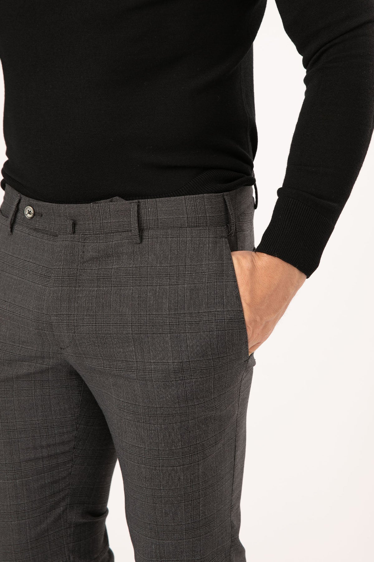 Pantaloni Torino Ekoseli Super Slim Fit Yün Pantolon-Libas Trendy Fashion Store