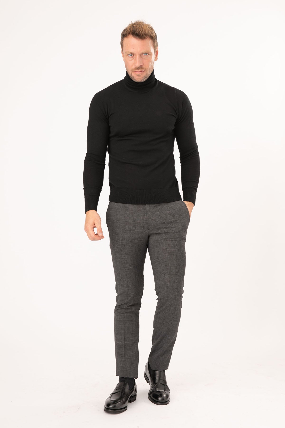 Pantaloni Torino Ekoseli Super Slim Fit Yün Pantolon-Libas Trendy Fashion Store