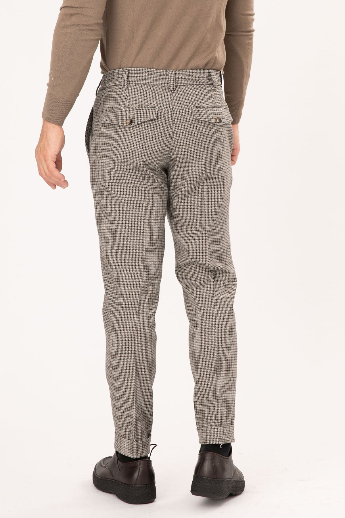 Pantaloni Torino Kazayağı Desenli Yün Pantolon-Libas Trendy Fashion Store
