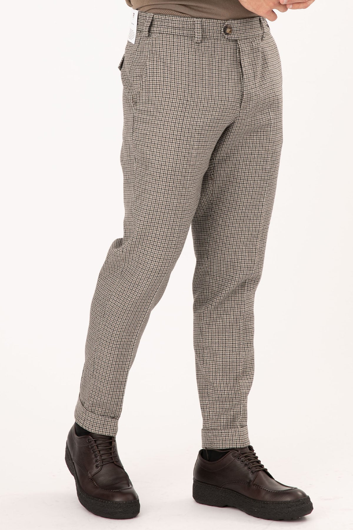 Pantaloni Torino Kazayağı Desenli Yün Pantolon-Libas Trendy Fashion Store