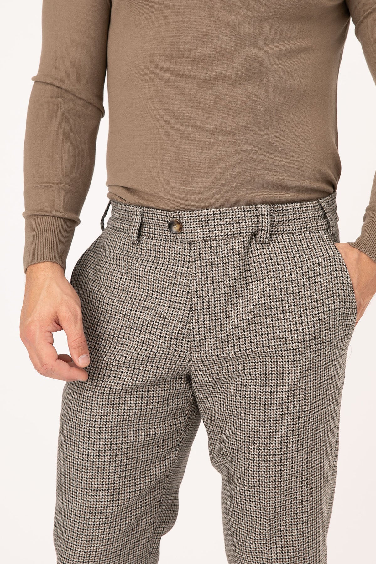 Pantaloni Torino Kazayağı Desenli Yün Pantolon-Libas Trendy Fashion Store