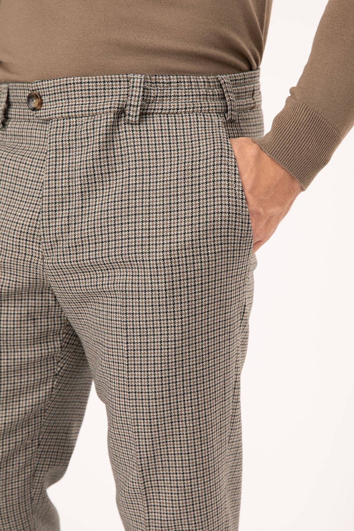 Pantaloni Torino Kazayağı Desenli Yün Pantolon-Libas Trendy Fashion Store