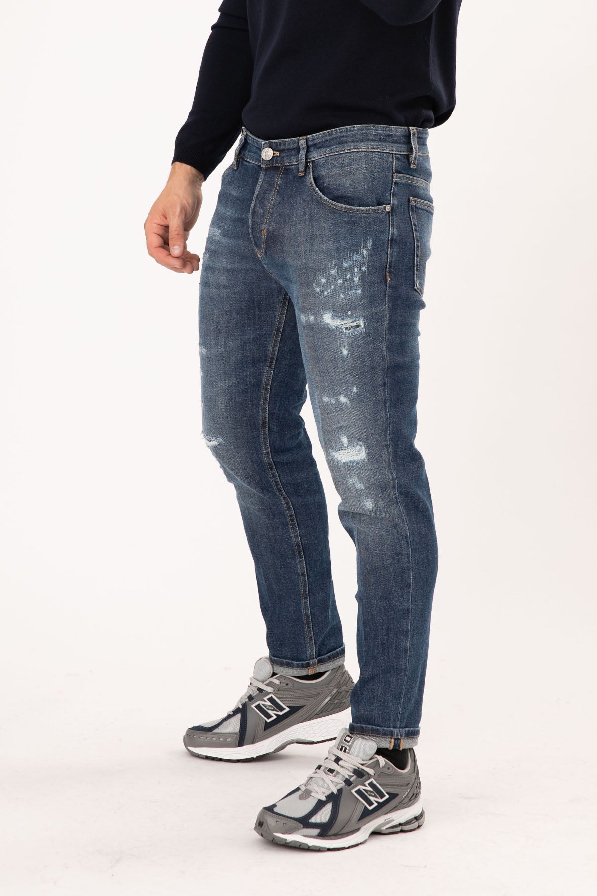 Pantaloni Torino Reggae Yırtıklı Slim Fit Jeans-Libas Trendy Fashion Store