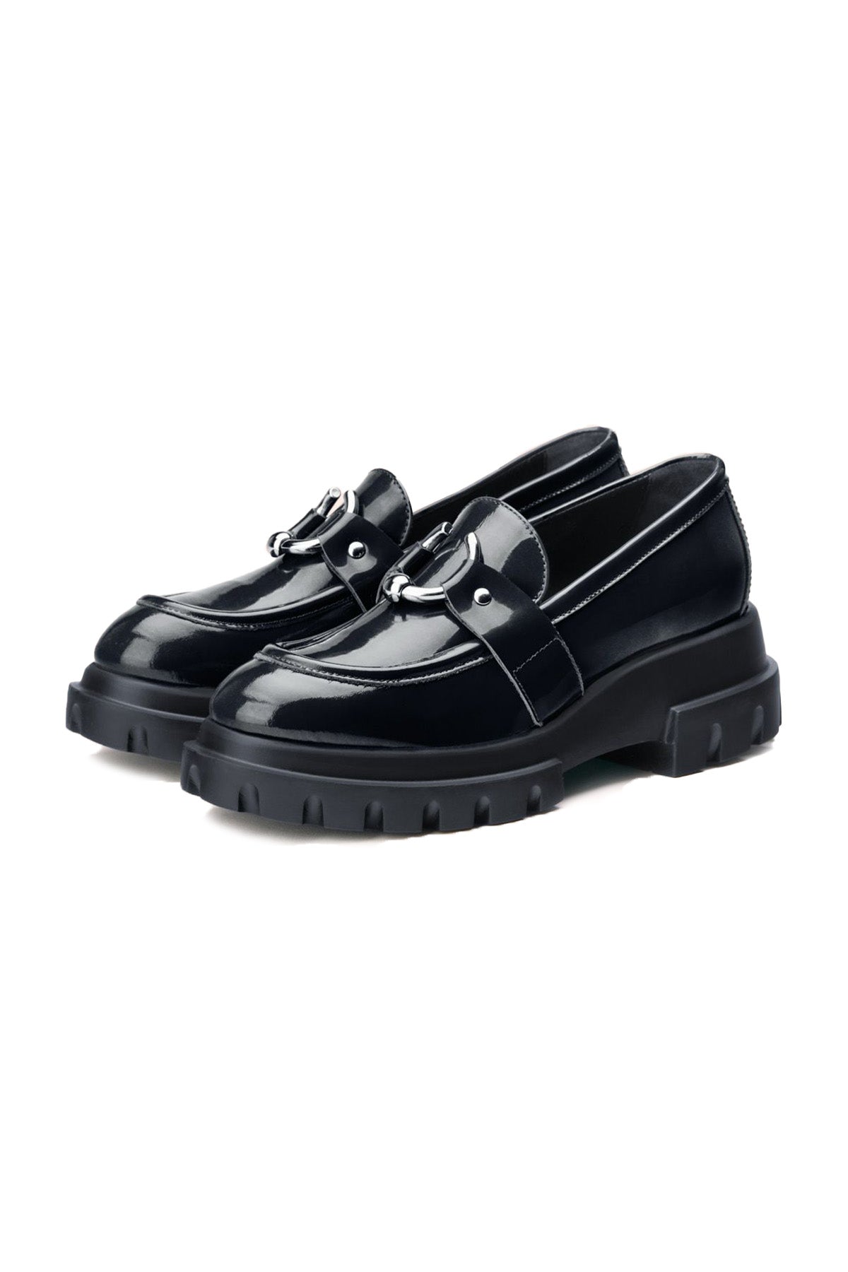 Agl Monique Metal Tokalı Rugan Deri Loafer Ayakkabı-Libas Trendy Fashion Store