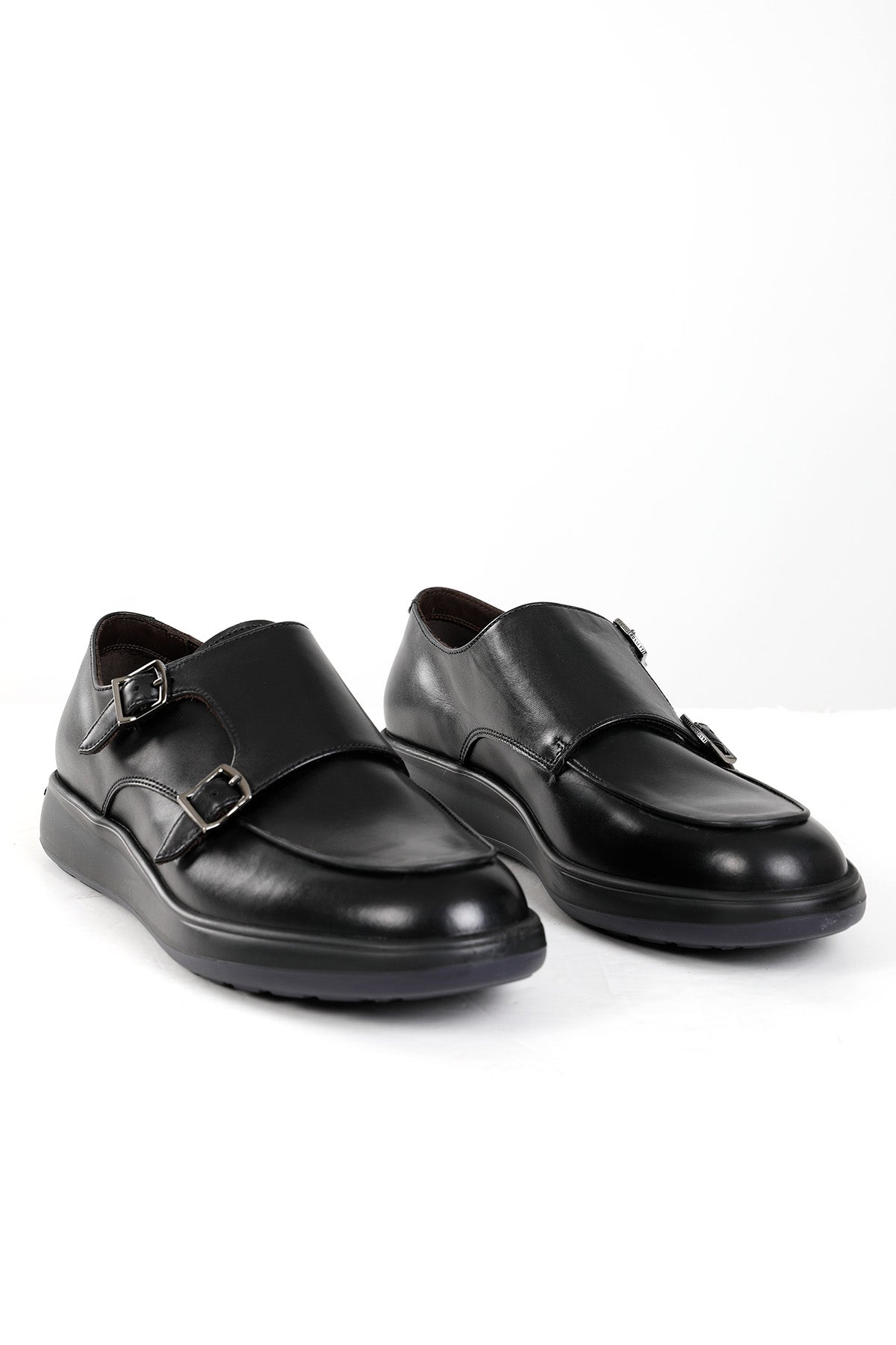 Fratelli Rossetti Çift Tokalı Deri Loafer Ayakkabı-Libas Trendy Fashion Store