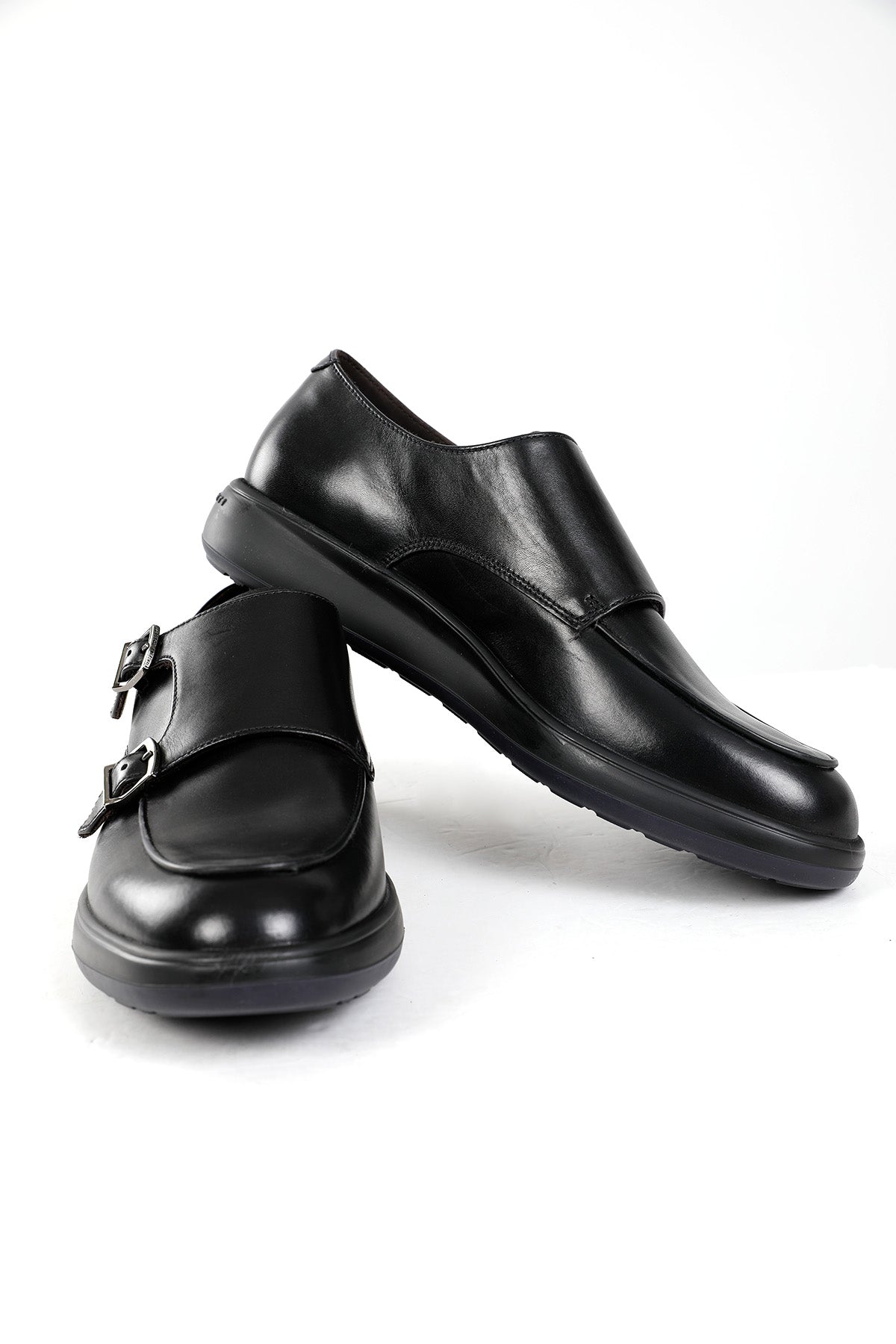 Fratelli Rossetti Çift Tokalı Deri Loafer Ayakkabı-Libas Trendy Fashion Store