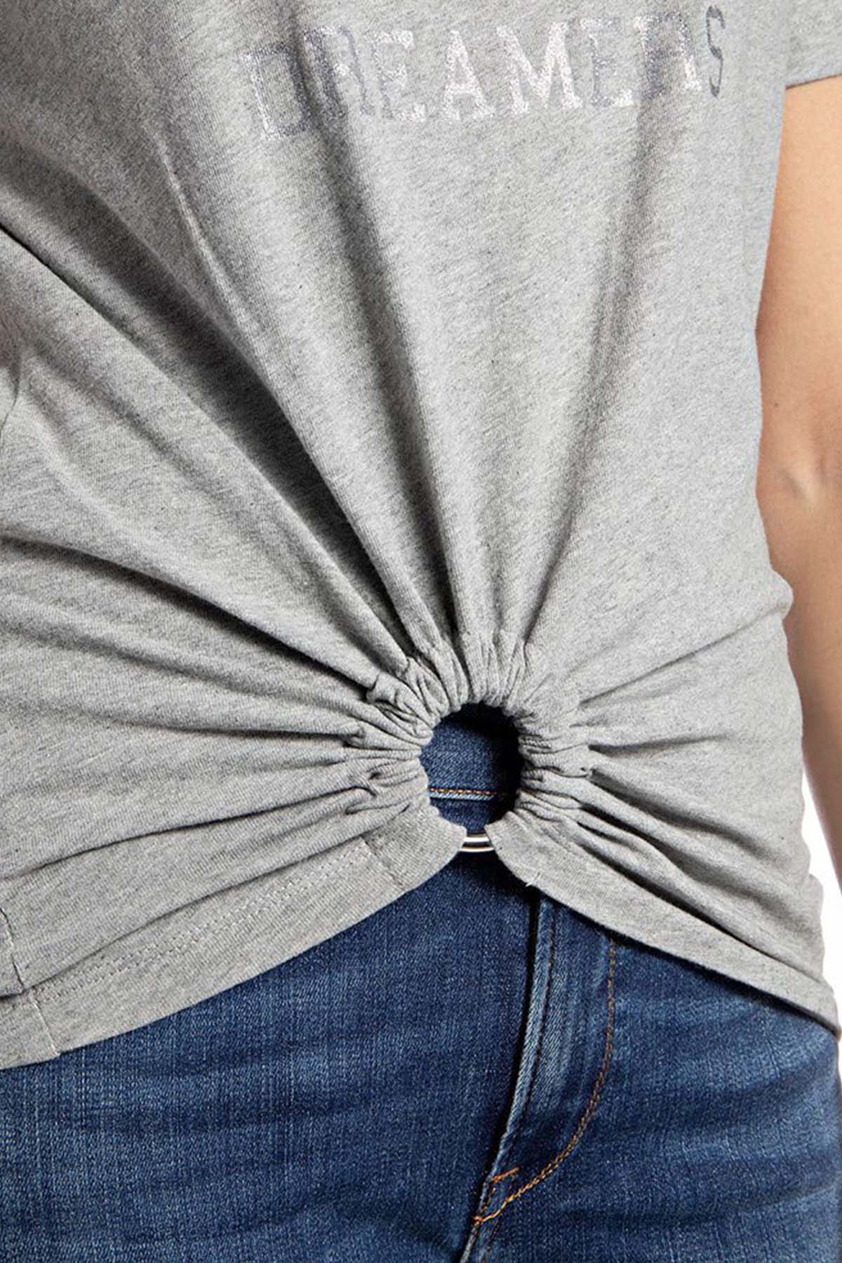 Replay Yuvarlak Yaka Logolu Büzgülü T-shirt-Libas Trendy Fashion Store