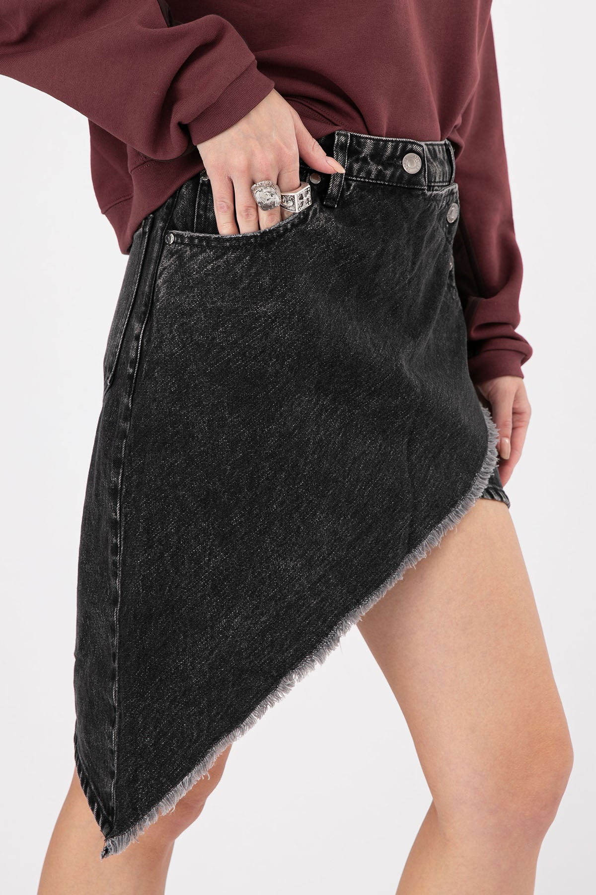 Replay Asimetrik Kesim Denim Etek-Libas Trendy Fashion Store