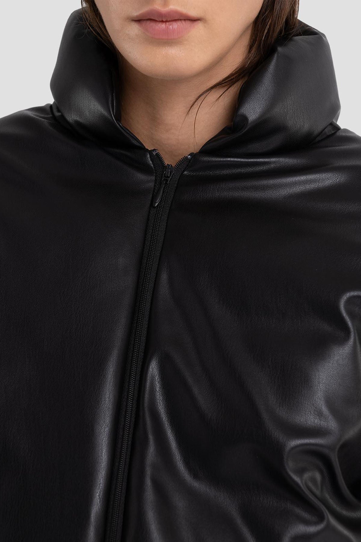 Replay Geniş Kesim Deri Puffer Mont-Libas Trendy Fashion Store
