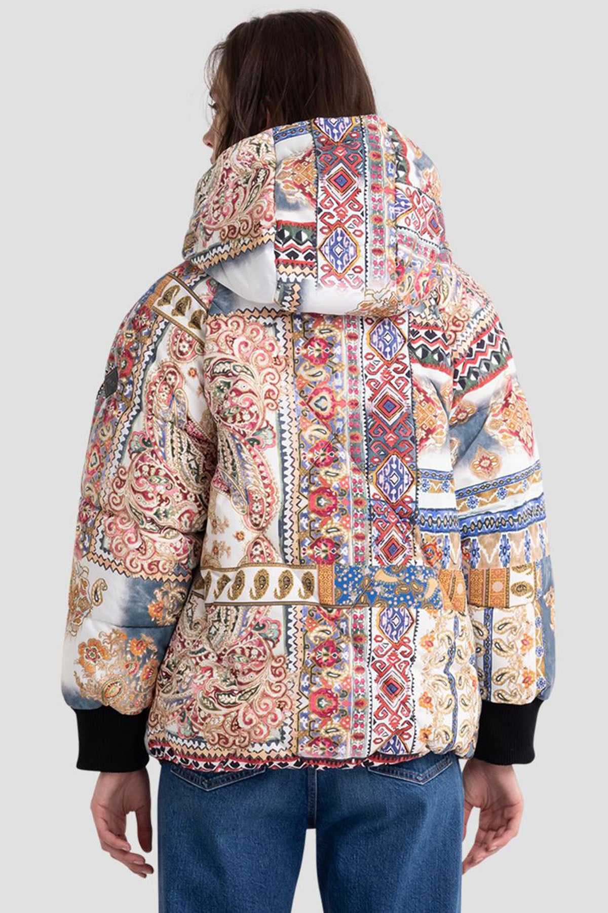 Replay Kapüşonlu Desenli Puffer Mont-Libas Trendy Fashion Store