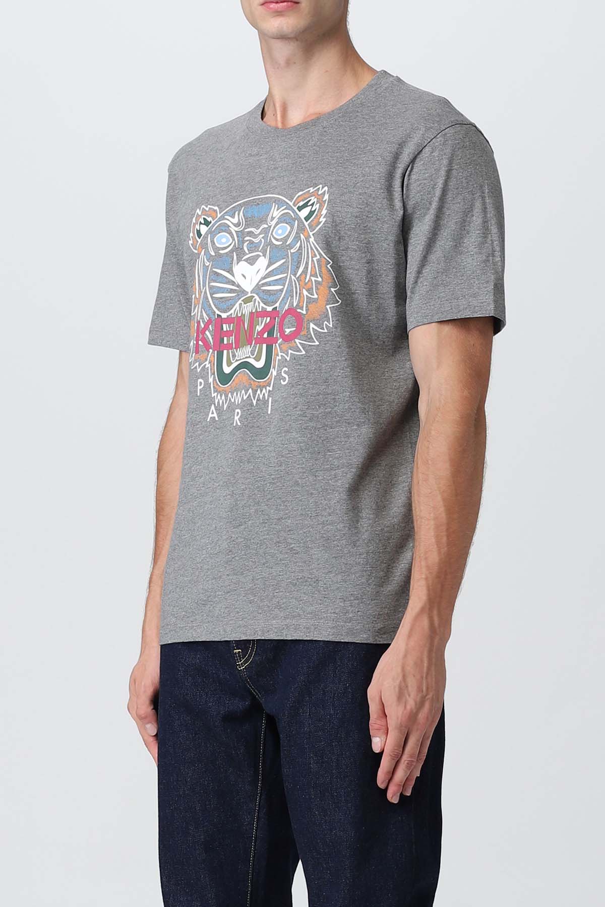 Kenzo Yuvarlak Yaka Kaplan Logolu T-shirt-Libas Trendy Fashion Store