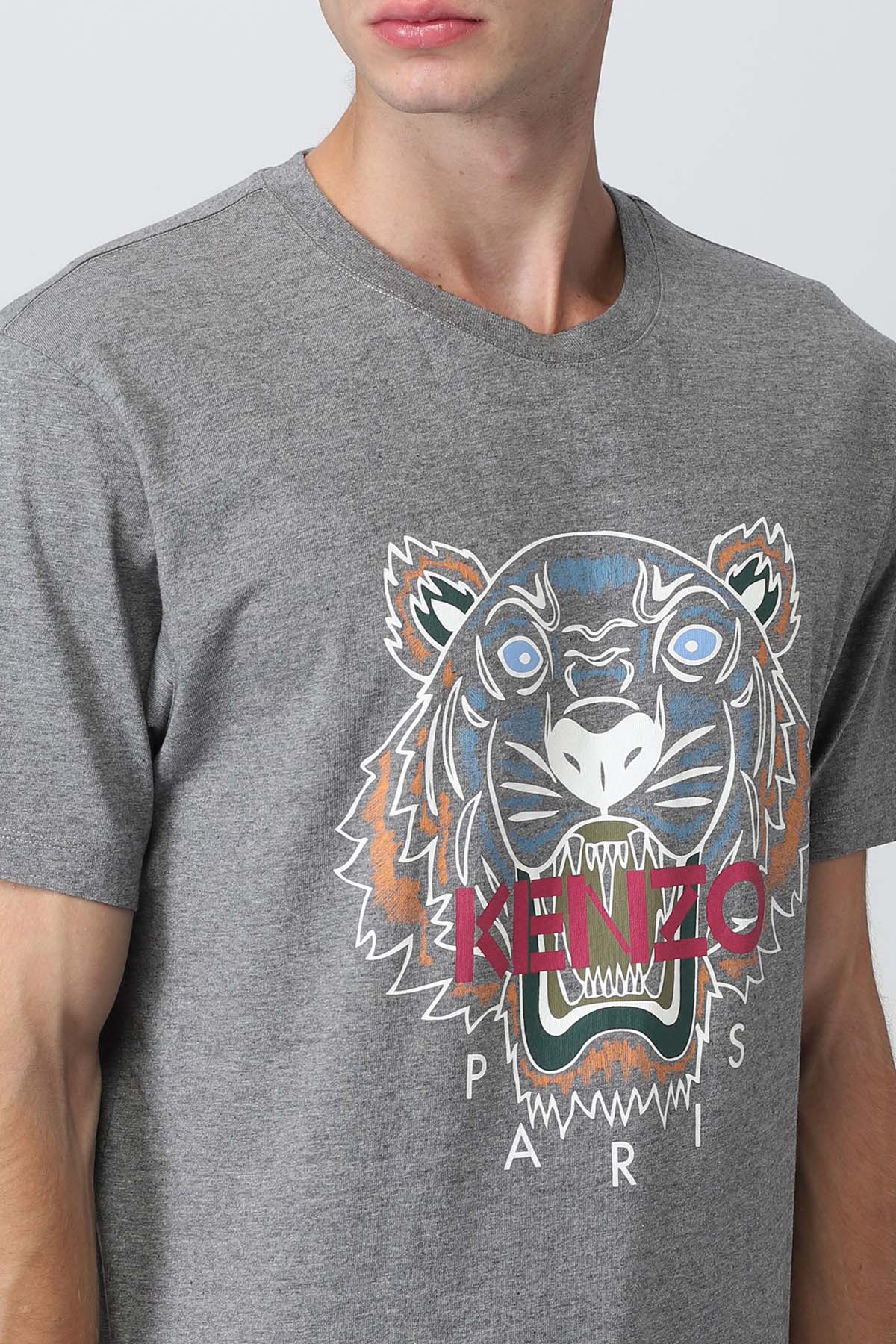 Kenzo Yuvarlak Yaka Kaplan Logolu T-shirt-Libas Trendy Fashion Store