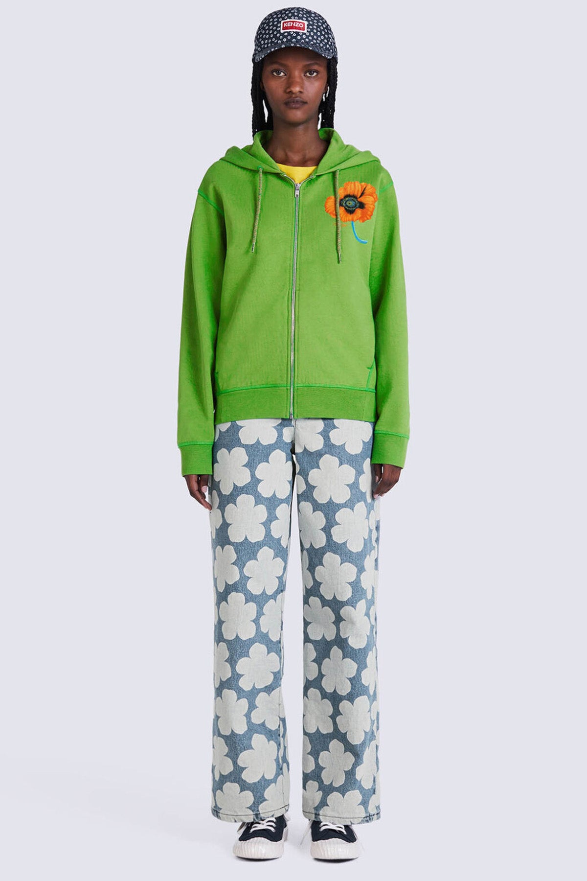 Kenzo Big Poppy Logolu Fermuarlı Sweatshirt Ceket-Libas Trendy Fashion Store