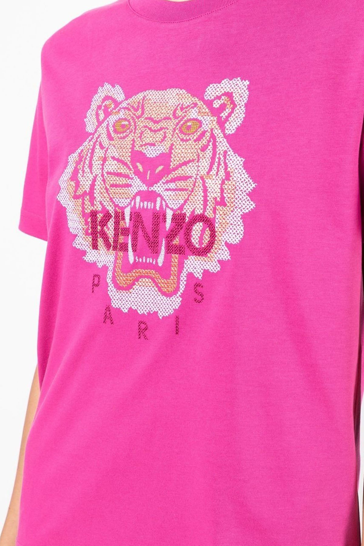 Kenzo Nakış Kaplan Logolu T-shirt-Libas Trendy Fashion Store