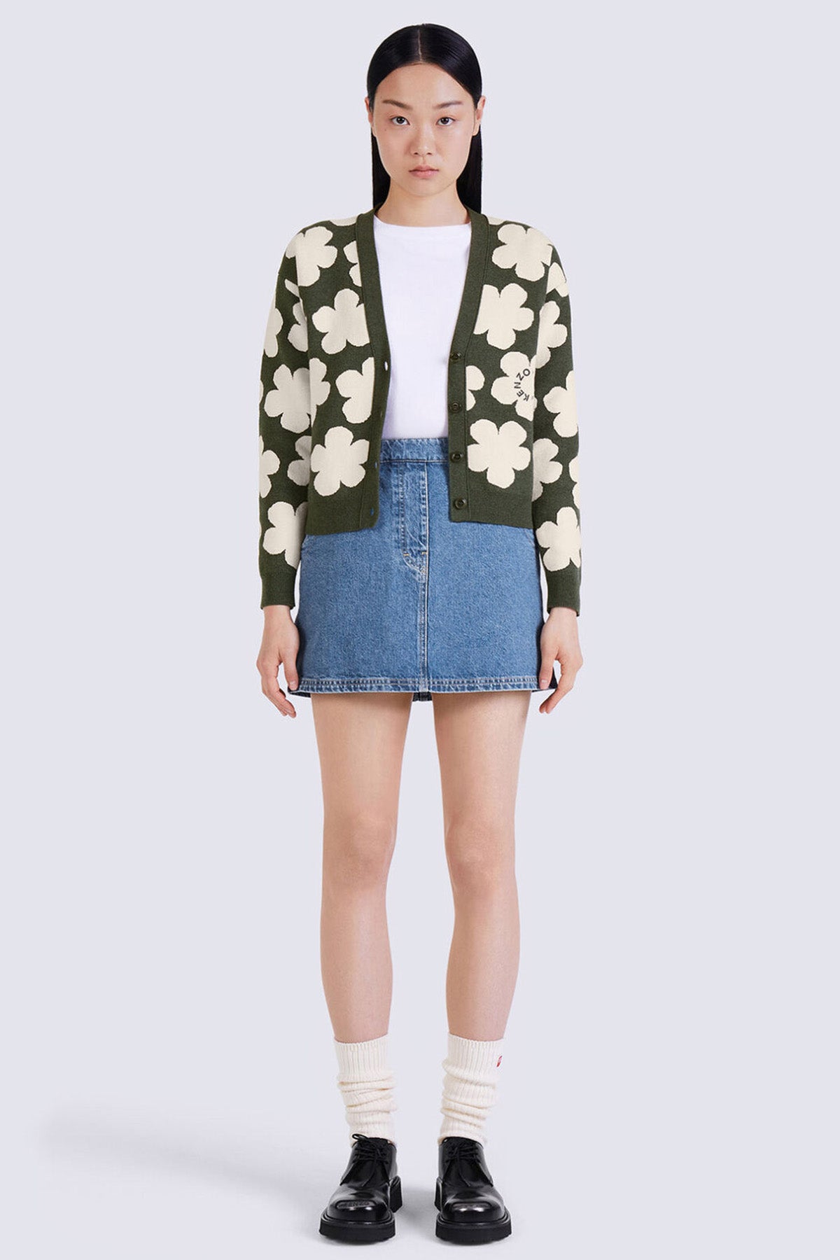 Kenzo Hana Çiçek Desenli Yün Triko Ceket-Libas Trendy Fashion Store