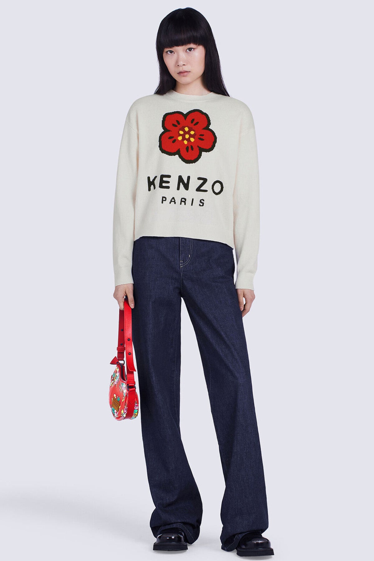 Kenzo Boke Flower Logolu Örgü Yün Triko-Libas Trendy Fashion Store