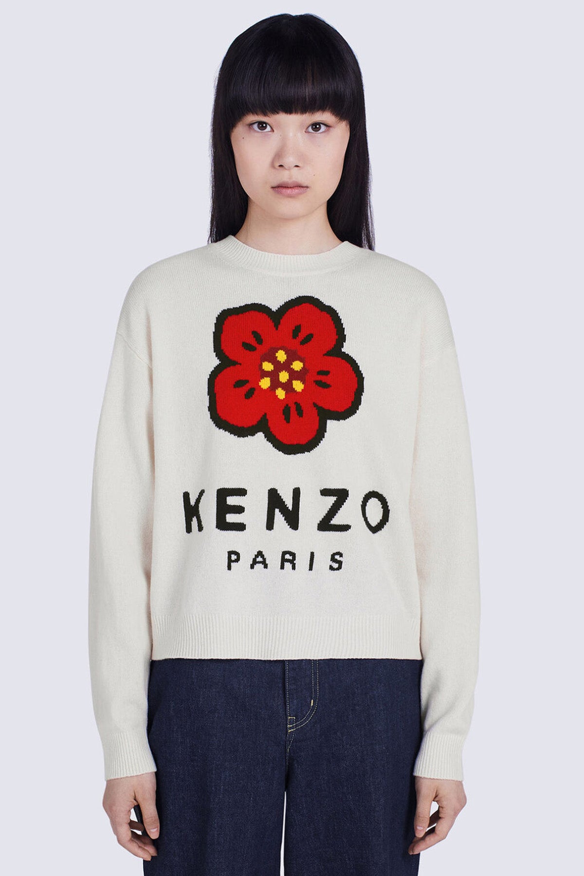 Kenzo Boke Flower Logolu Örgü Yün Triko-Libas Trendy Fashion Store
