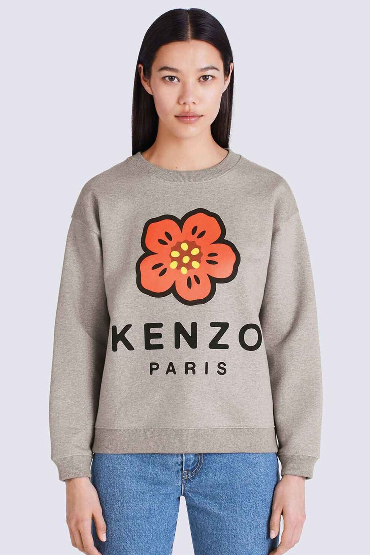 Kenzo Boke Flower Logolu Yuvarlak Yaka Sweatshirt-Libas Trendy Fashion Store