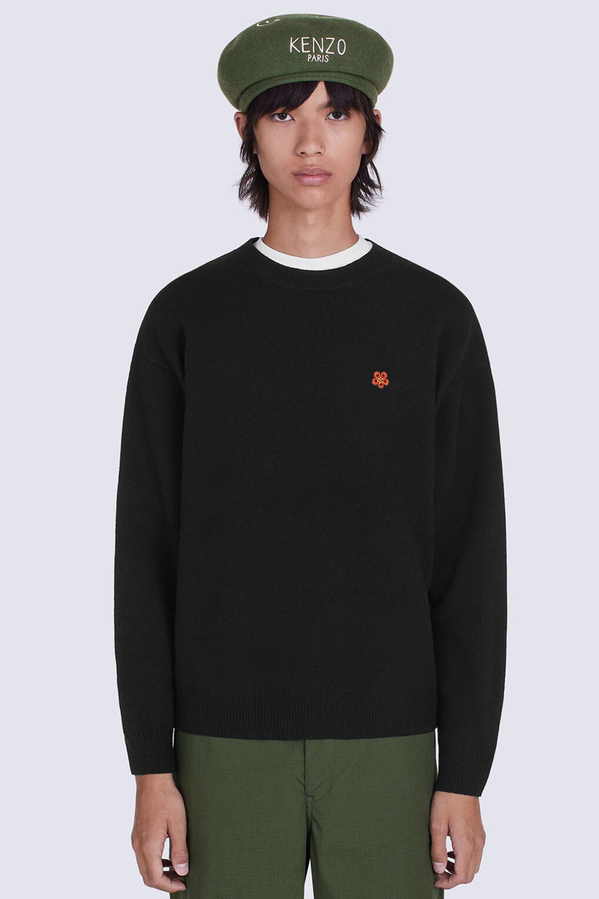 Kenzo Yuvarlak Yaka Boke Flower Logolu Yün Triko-Libas Trendy Fashion Store
