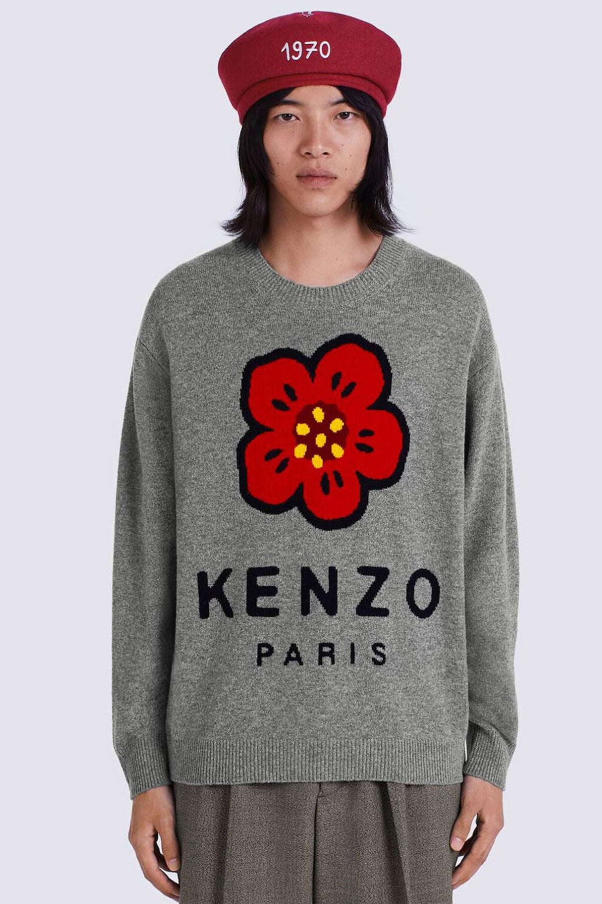 Kenzo Yuvarlak Yaka Boke Flower Logolu Yün Triko-Libas Trendy Fashion Store