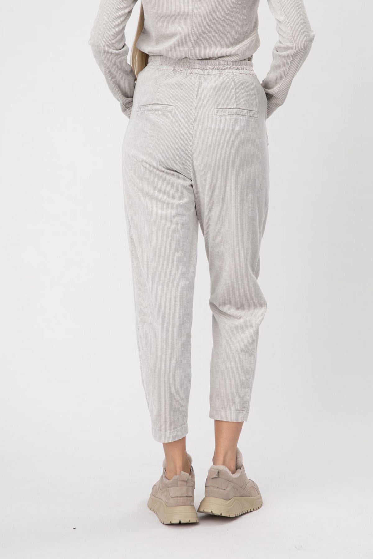 Transit Beli Lastikli Fitilli Kadife Pantolon