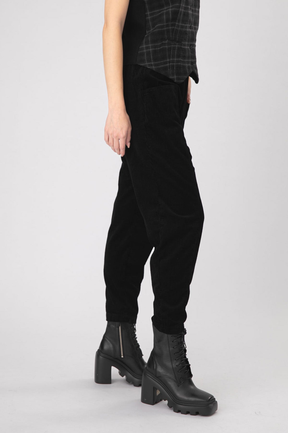 Transit Beli Lastikli Fitilli Kadife Pantolon