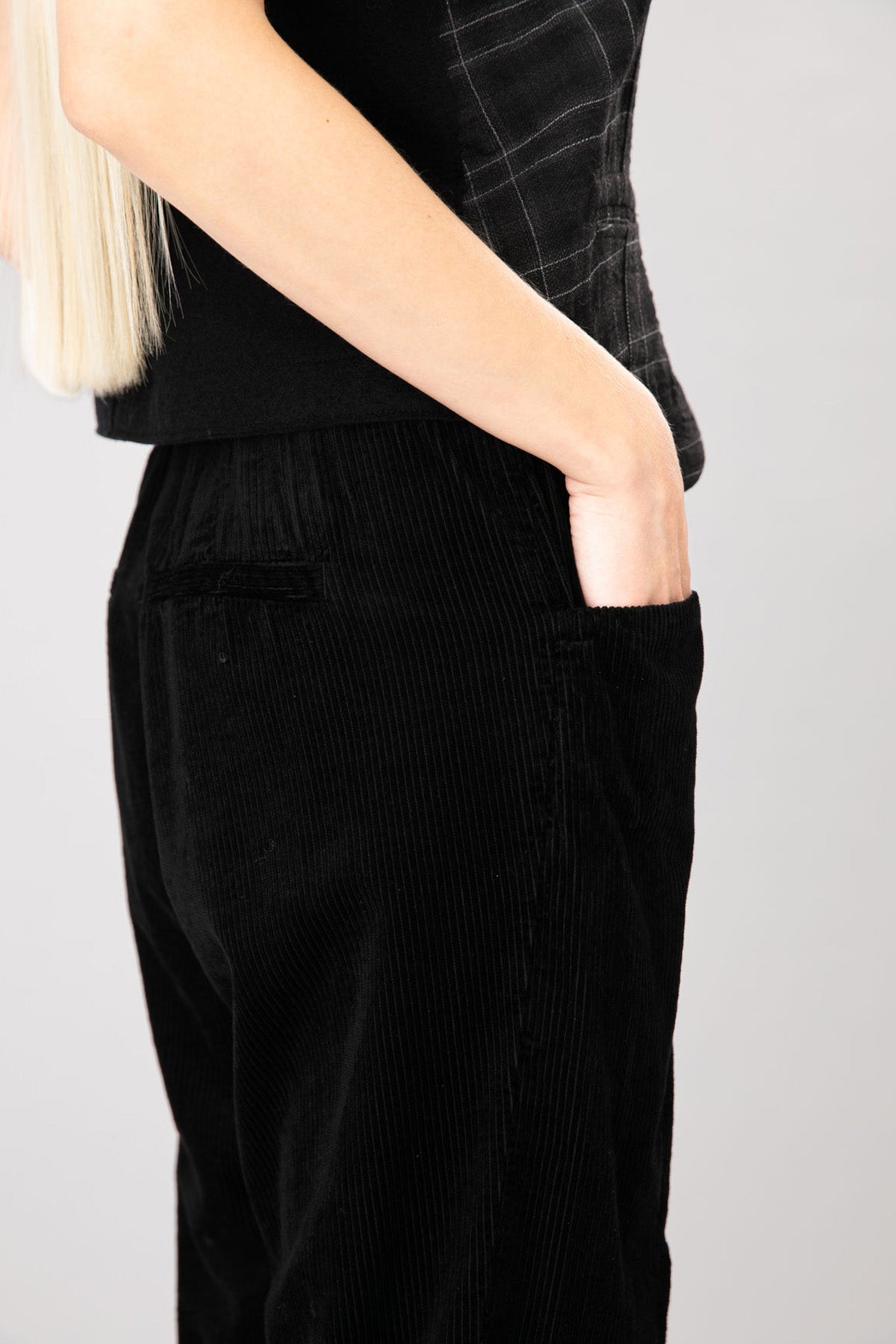 Transit Beli Lastikli Fitilli Kadife Pantolon