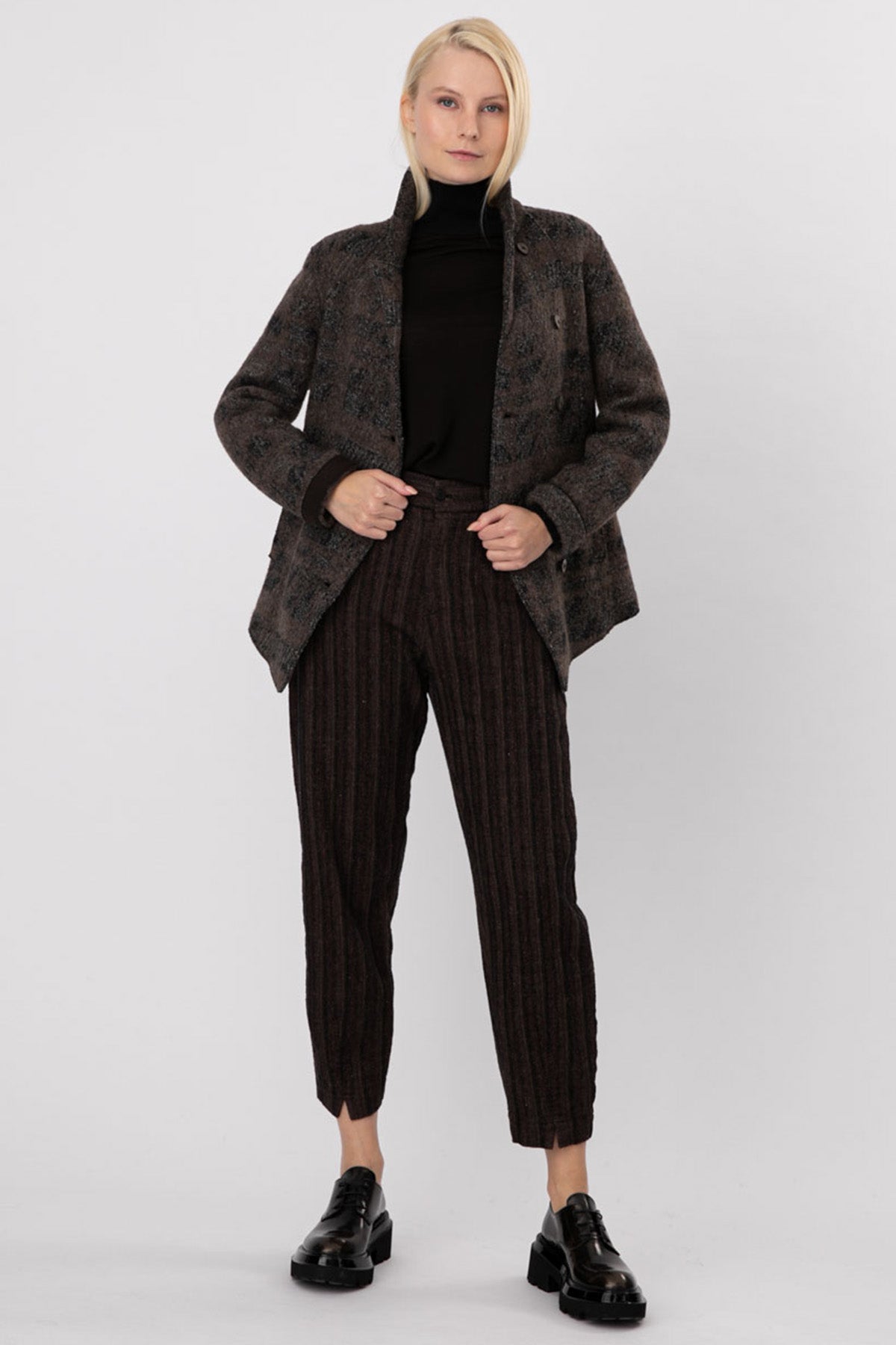 Transit Çizgili Ketenli Crop Pantolon-Libas Trendy Fashion Store