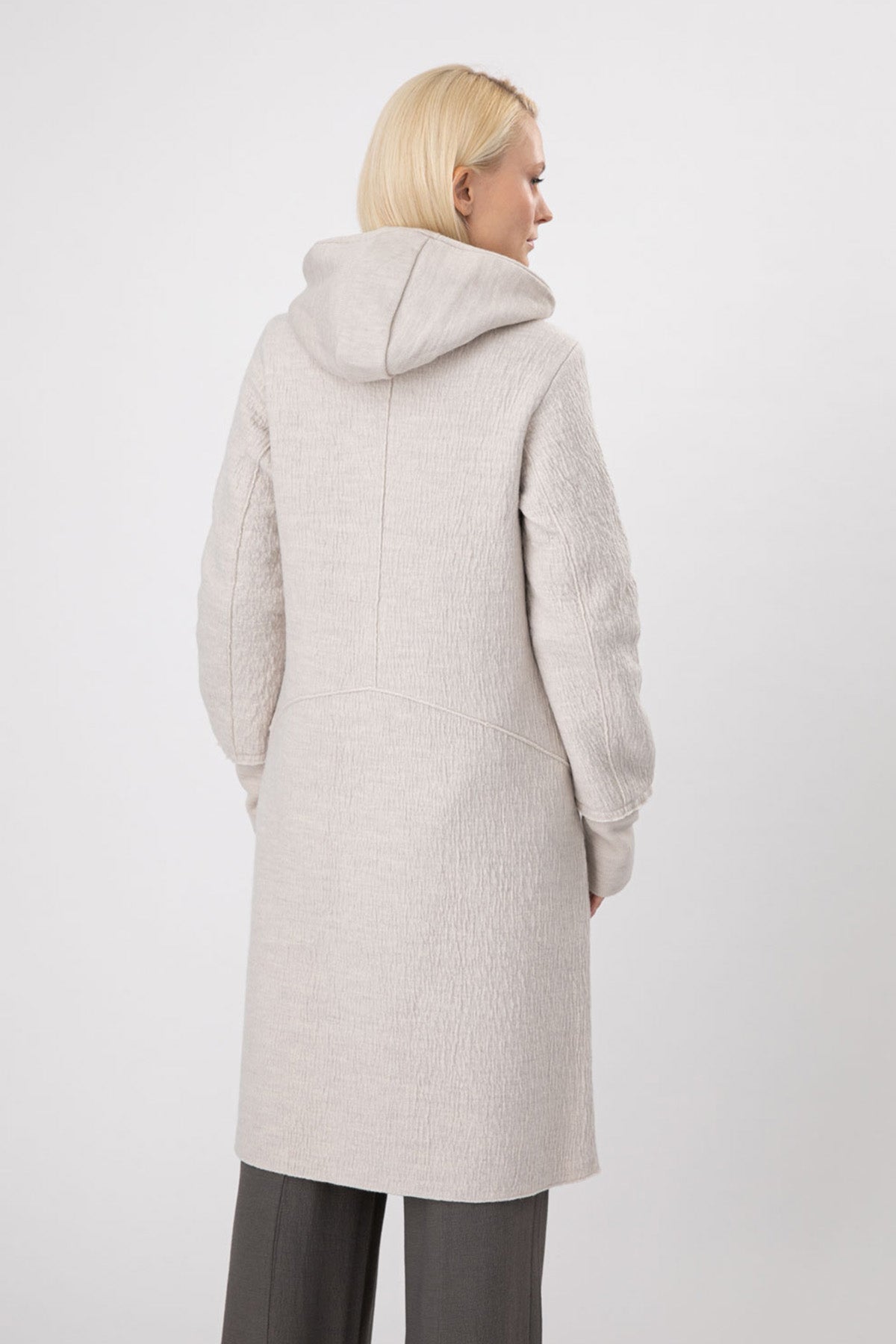 Transit Kapüşonlu Kruvaze Yün Kaban-Libas Trendy Fashion Store