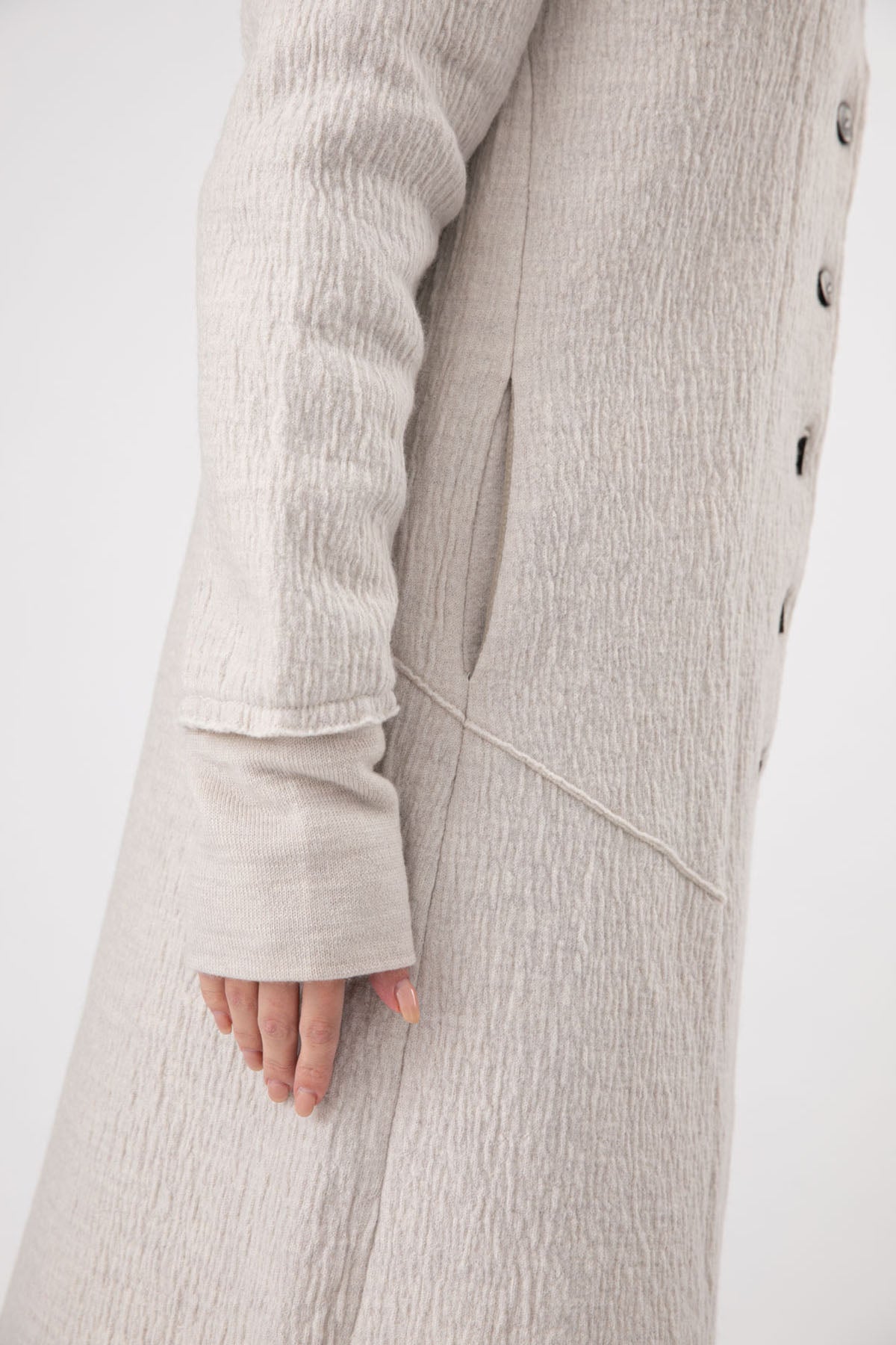 Transit Kapüşonlu Kruvaze Yün Kaban-Libas Trendy Fashion Store