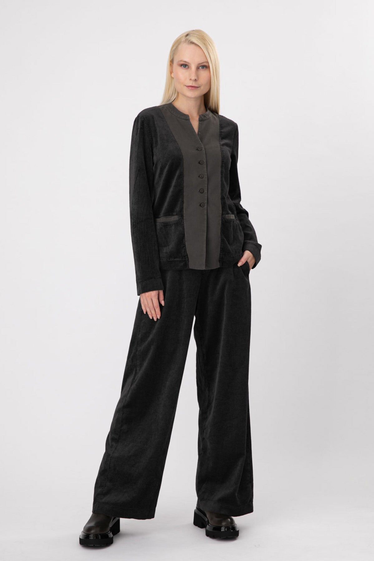 Transit Hakim Yaka Fitilli Kadife Streç Ceket-Libas Trendy Fashion Store