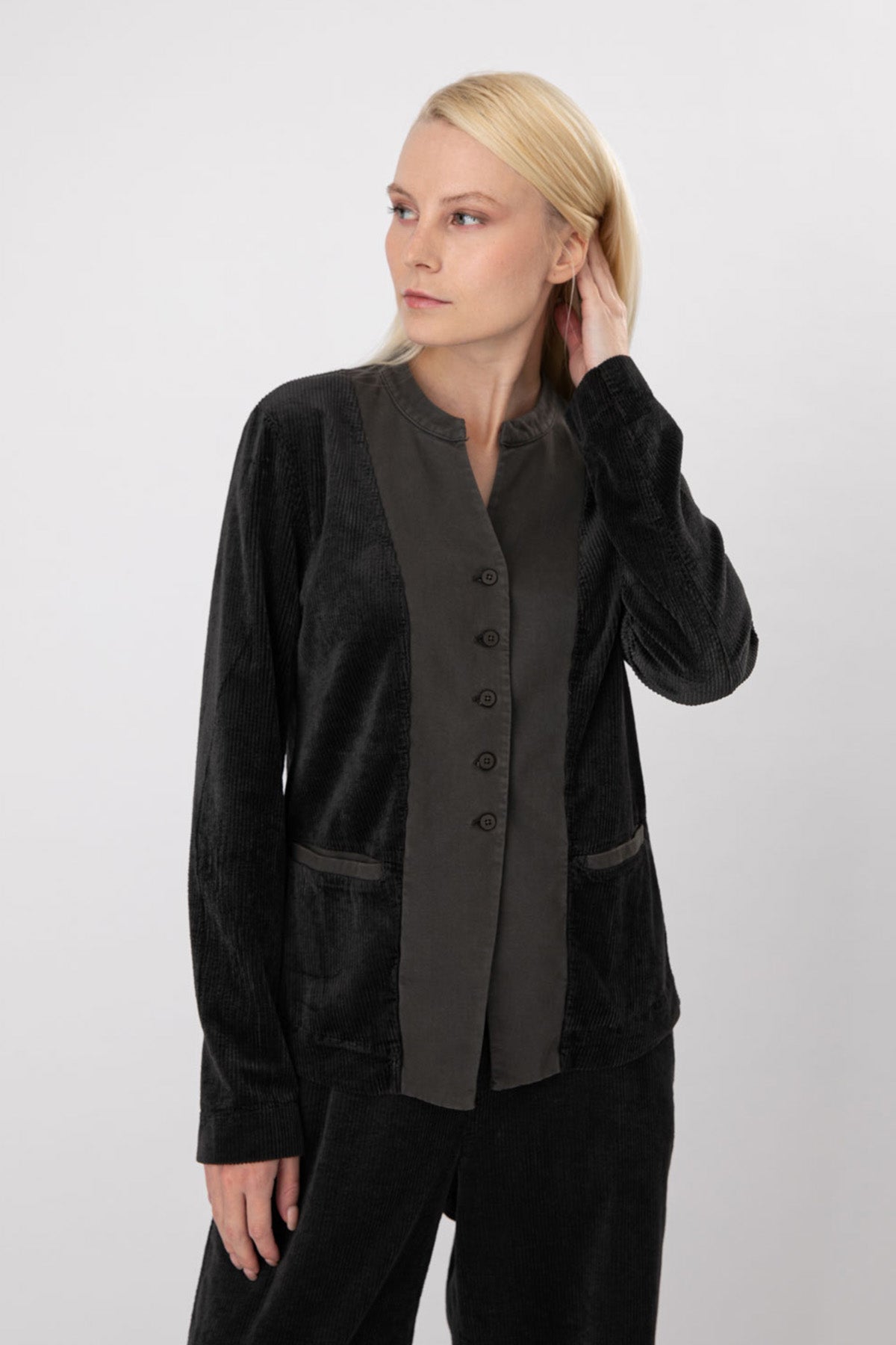 Transit Hakim Yaka Fitilli Kadife Streç Ceket-Libas Trendy Fashion Store