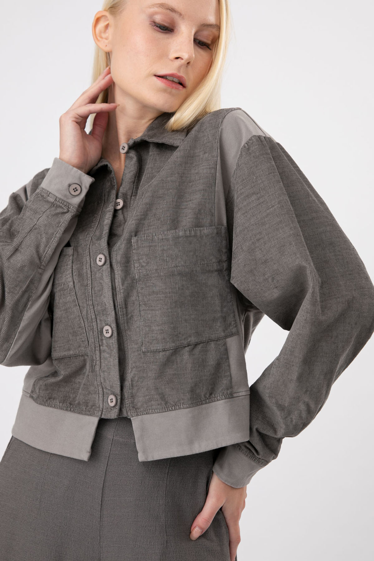 Transit Keten Karışımlı Fitilli Kadife Ceket-Libas Trendy Fashion Store