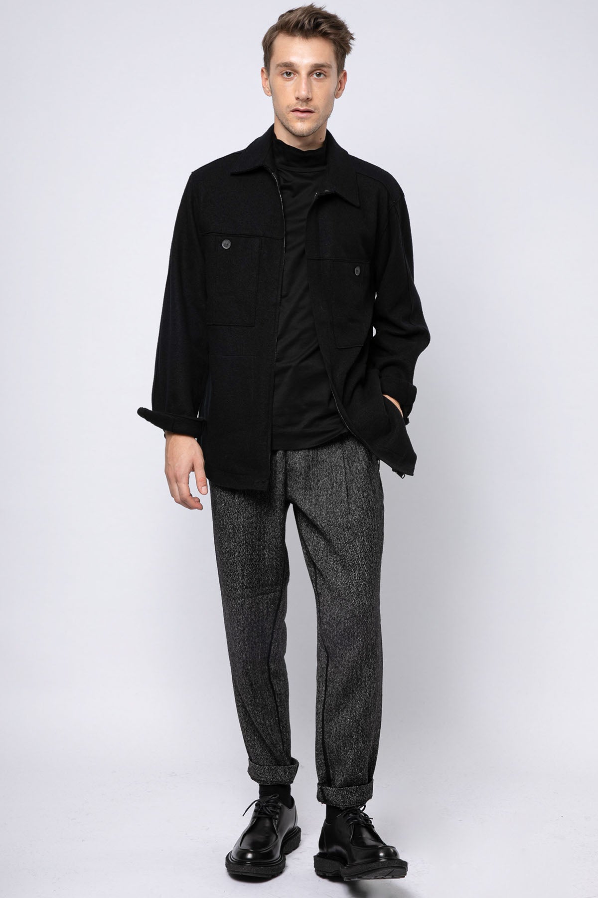 Transit Kaz Ayağı Desenli Tek Pile Havuç Kesim Pantolon-Libas Trendy Fashion Store