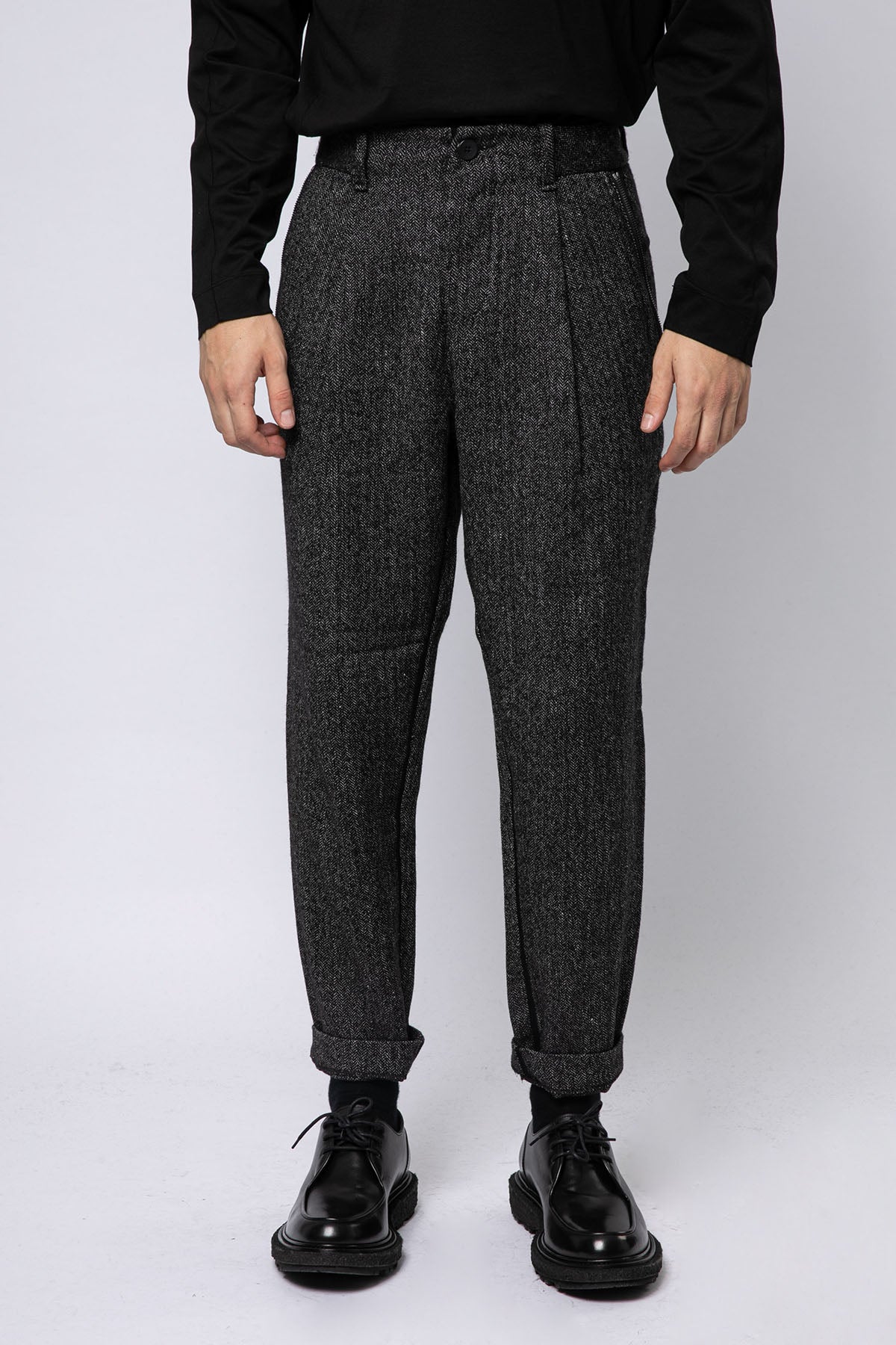 Transit Kaz Ayağı Desenli Tek Pile Havuç Kesim Pantolon-Libas Trendy Fashion Store