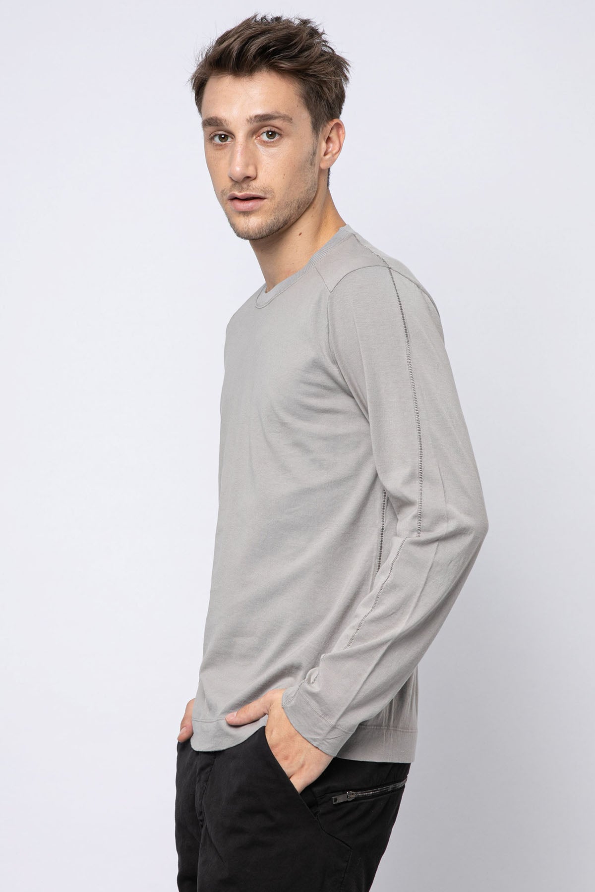 Transit Yuvarlak Yaka Uzun Kollu T-shirt-Libas Trendy Fashion Store
