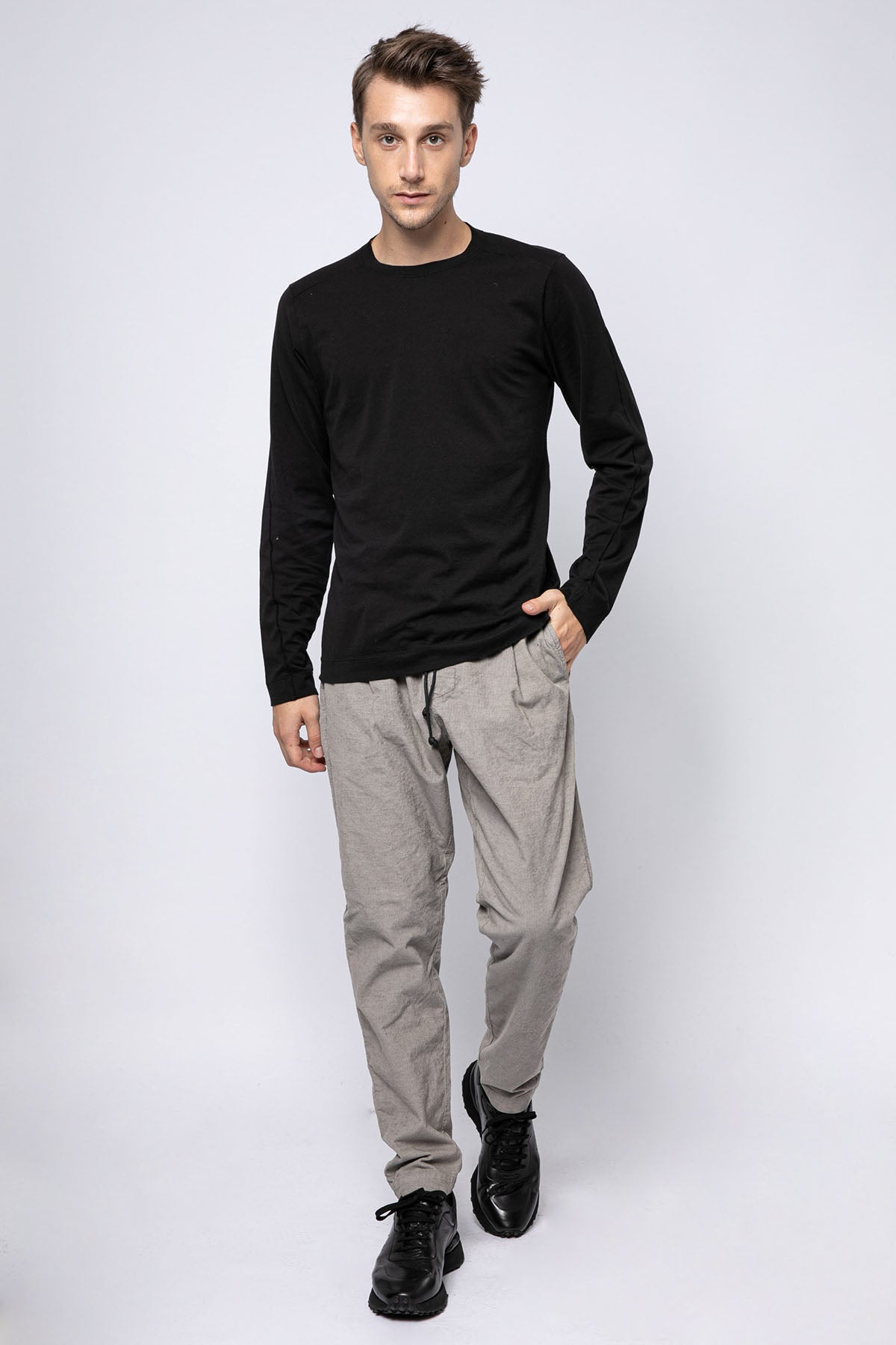 Transit Yuvarlak Yaka Uzun Kollu T-shirt-Libas Trendy Fashion Store