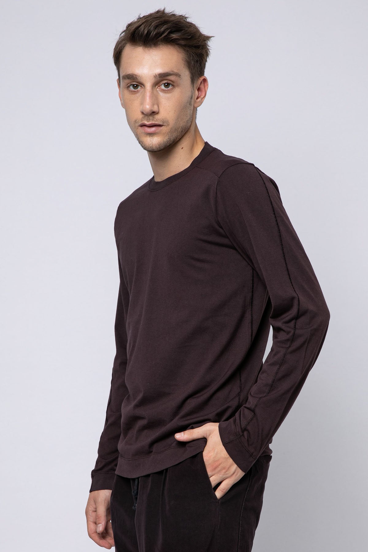 Transit Yuvarlak Yaka Uzun Kollu T-shirt-Libas Trendy Fashion Store