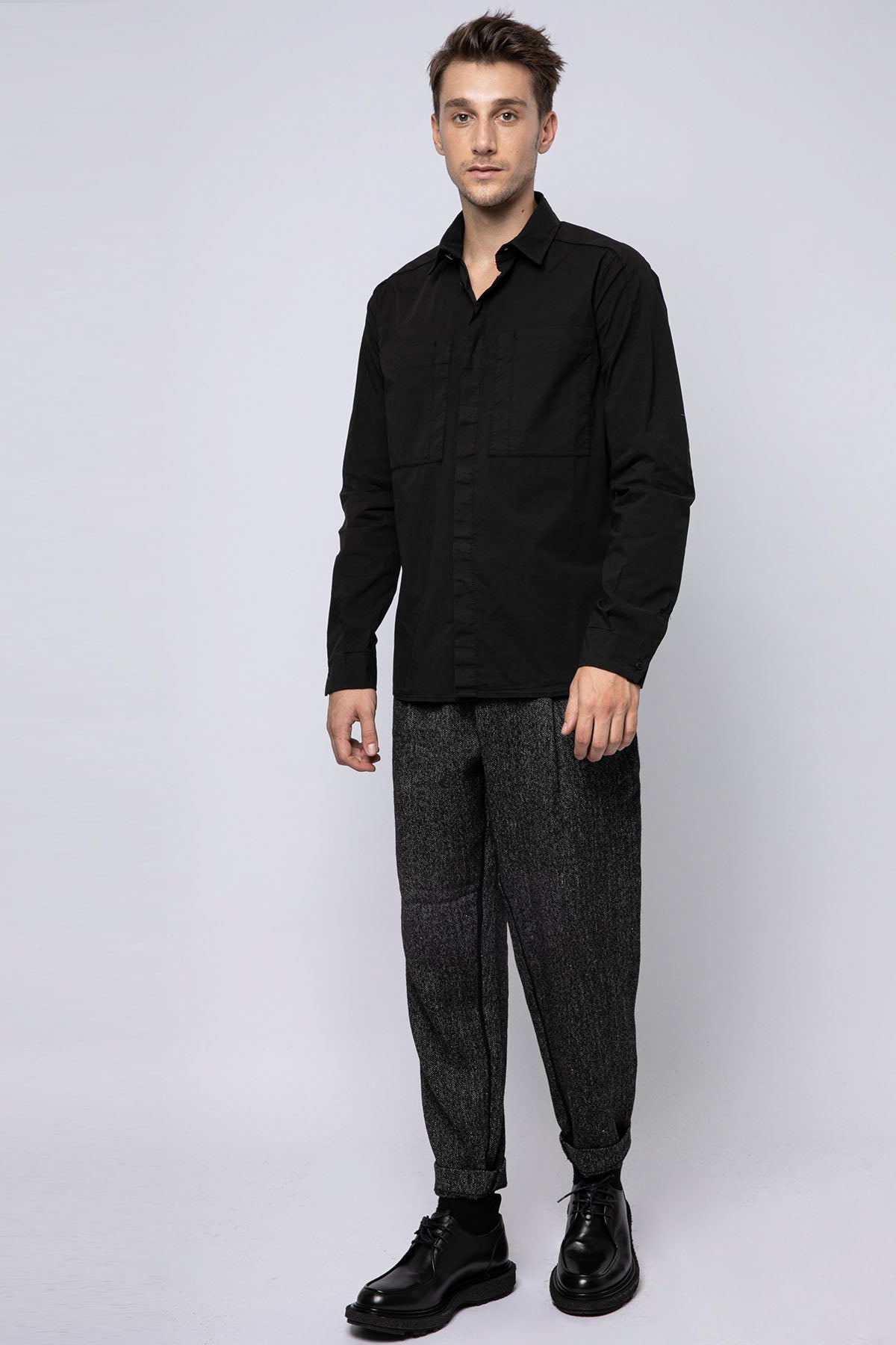 Transit Spor Cepli Streç Gömlek