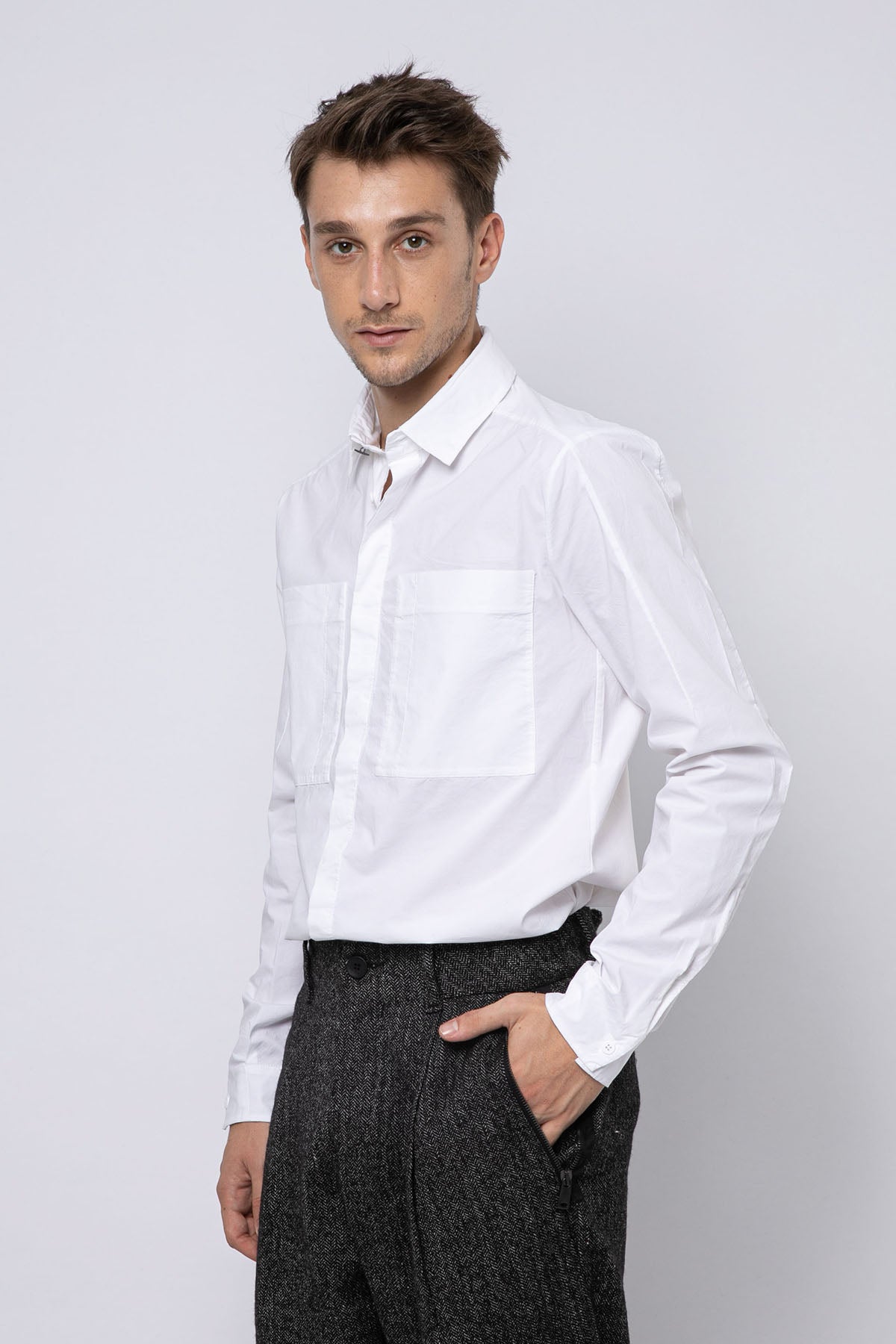 Transit Spor Cepli Streç Gömlek-Libas Trendy Fashion Store